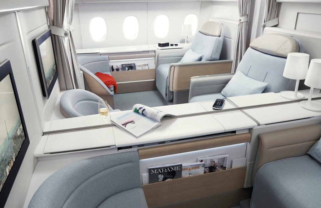 Cabine La Première à bord d'un Boeing 777 de la compagnie aérienne Air France