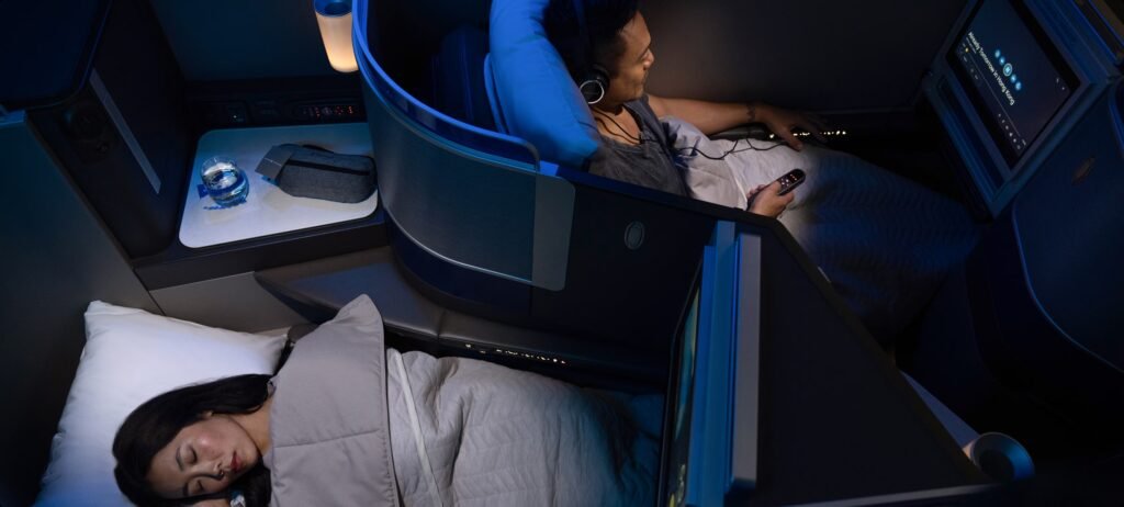 Compagnies aériennes américaines : Cabine United Polaris 